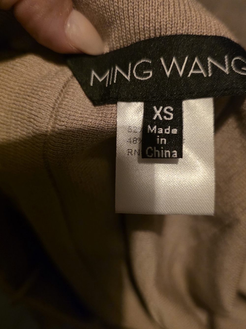 Ming Wang Taupe Midi Skirt with High Waistband Waist 14 Stretch 16 EUC - Picture 3 of 4